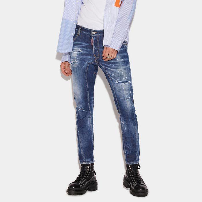 DSQUARED2 ディースクエアード S74LB1043 Dark Ripped Blue Wash Tidy Biker Jeans メンズ スキニー ジーンズ デニム 正規品 2022春夏 送料無料｜unique-jean｜03