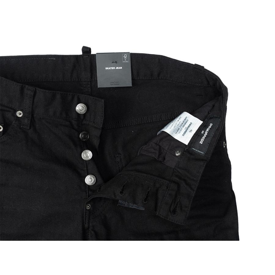 チ*ル様 DSQUARED2 スケータージーン　　　　　ストレッチ　ブラックデニ DSQUARED2（ディースクエアード） S74LB1491 BLACK BULL 
