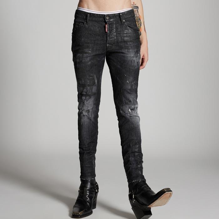 DSQUARED2 ディースクエアード メンズ Black Wax Wash Skater Jeans
