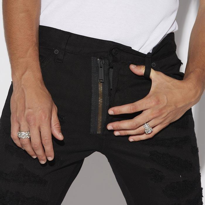 極美品DSQUARED2 ディースクエアード フロントジップ ブラックスキニー 良品 ディースクエアード クールガール フロントジップ スキニー