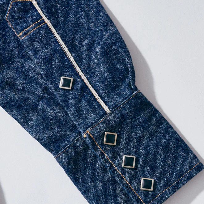 【美品】サムライジーンズ 半袖 インディゴ ウエスタンシャツ Lサイズ サムライジーンズ SAMURAI JEANS(サムライジーンズ)SWD-L02 デニム