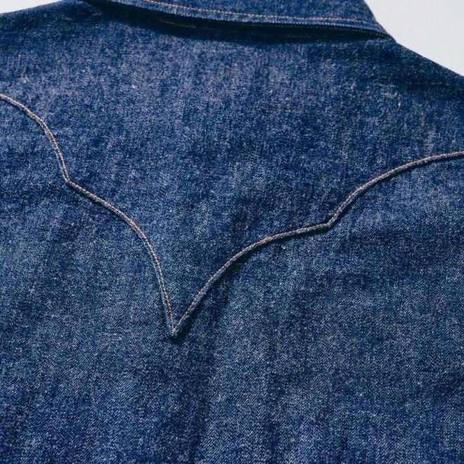 【美品】サムライジーンズ 半袖 インディゴ ウエスタンシャツ Lサイズ サムライジーンズ SAMURAI JEANS(サムライジーンズ)SWD-L02 デニム
