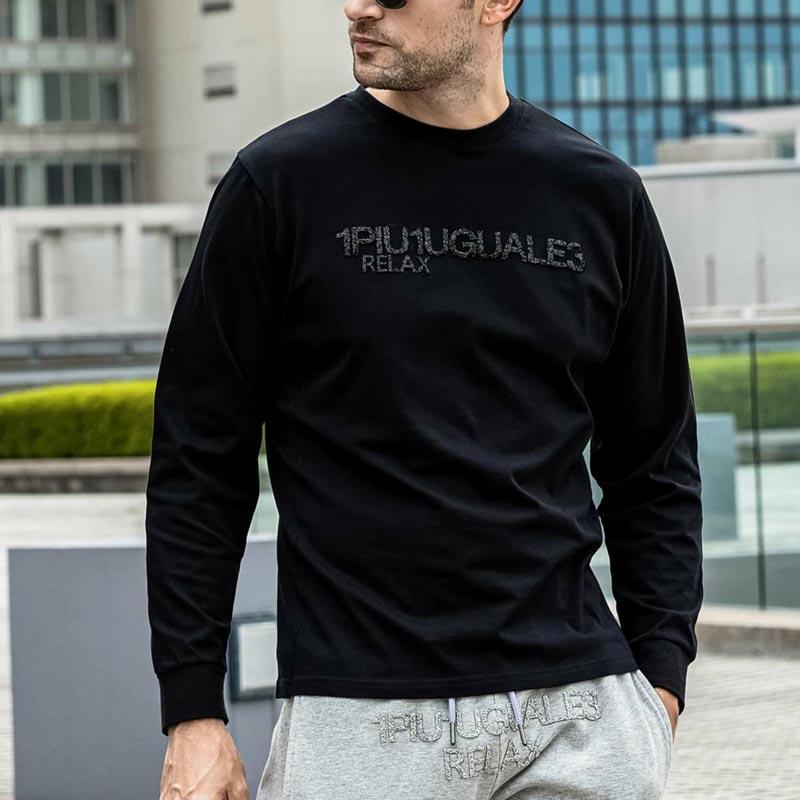 ウノピゥウノウグァーレトレ 1PIU1UGUALE3 長袖モックネック 黑 Ⅳ ウノピゥウノウグァーレトレ 1PIU1UGUALE3 長袖モックネック 黑 Ⅳ