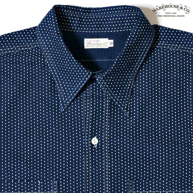 WAREHOUSE（ウエアハウス） Lot3025 フルオープンワークシャツ(ドット