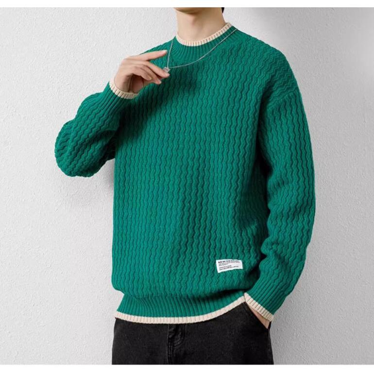 ニット セーター メンズ ニットセーター ケーブル編み カジュアル 無地