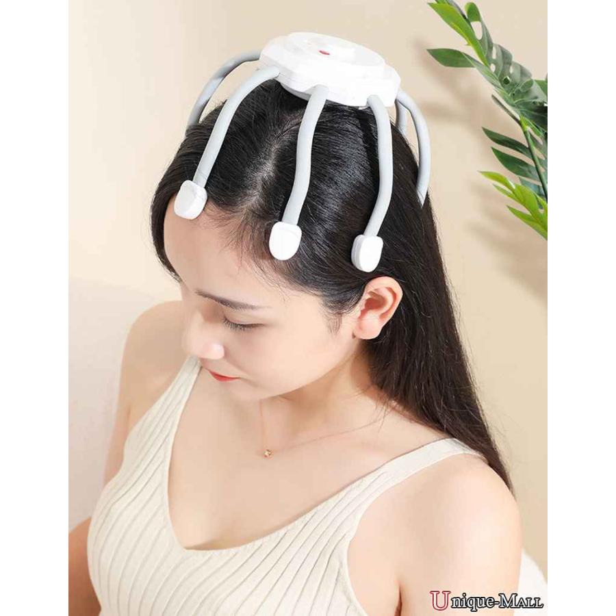 ヘッドマッサージ器 頭皮マッサージ 電動頭皮ケア タコ足 3D振動