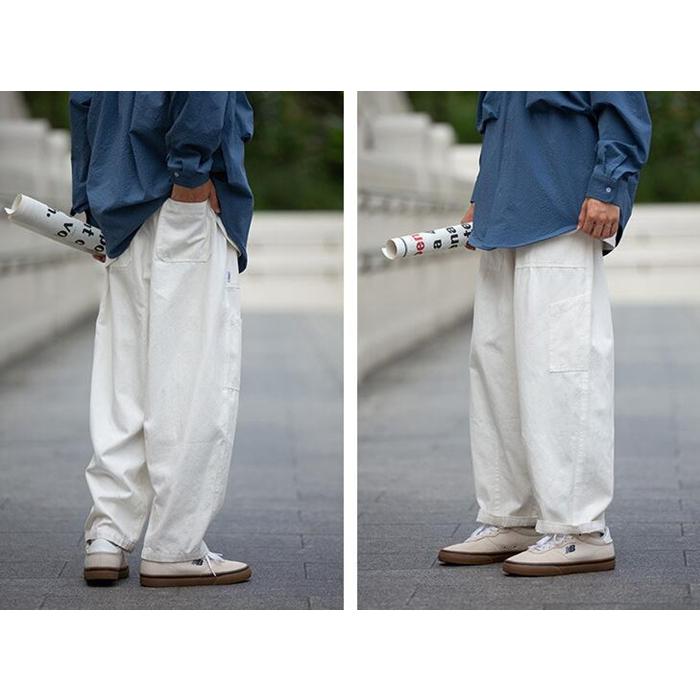 作業ズボン ワイドパンツ メンズ チノパン カラーパンツ ゆったり