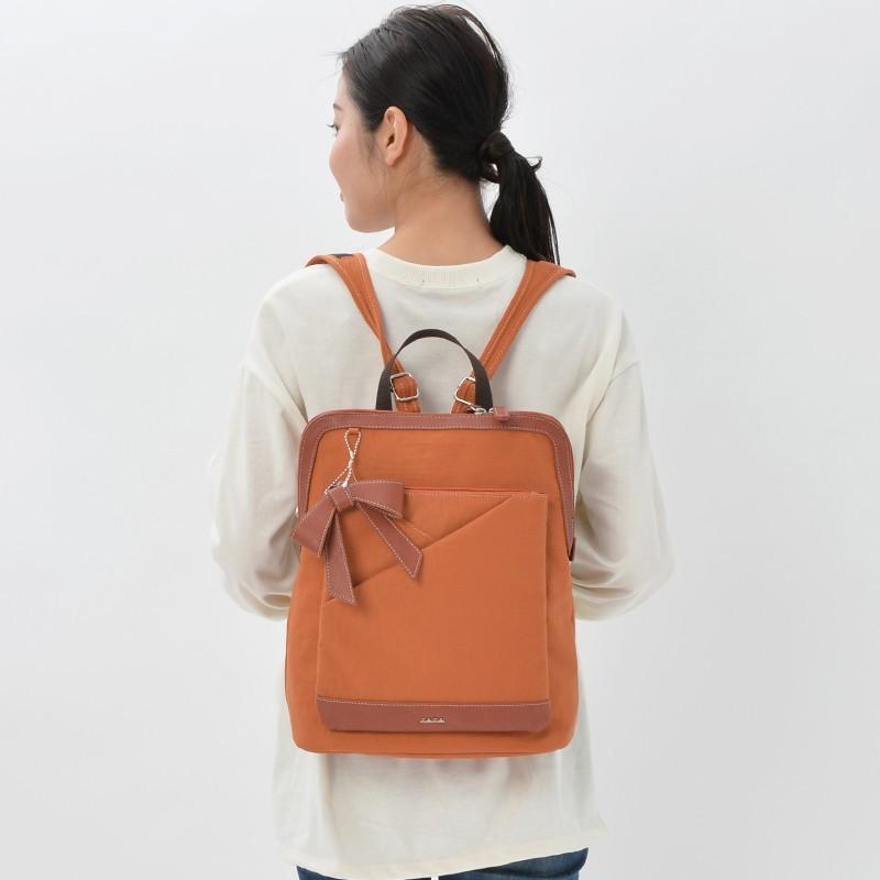 Zaza リボンチャーム リュック 送料無料 レディース リュックサック ディパック バックパック シワナイロン 対応 リボンチャーム オレンジ グレー El5277 El5277 ユニキュート Yahoo 店 通販 Yahoo ショッピング