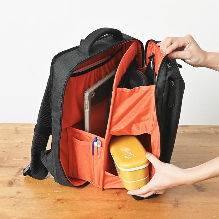 KABAG box 時短リュック 観音開き 自立型 11L A4収納 撥水 多機能