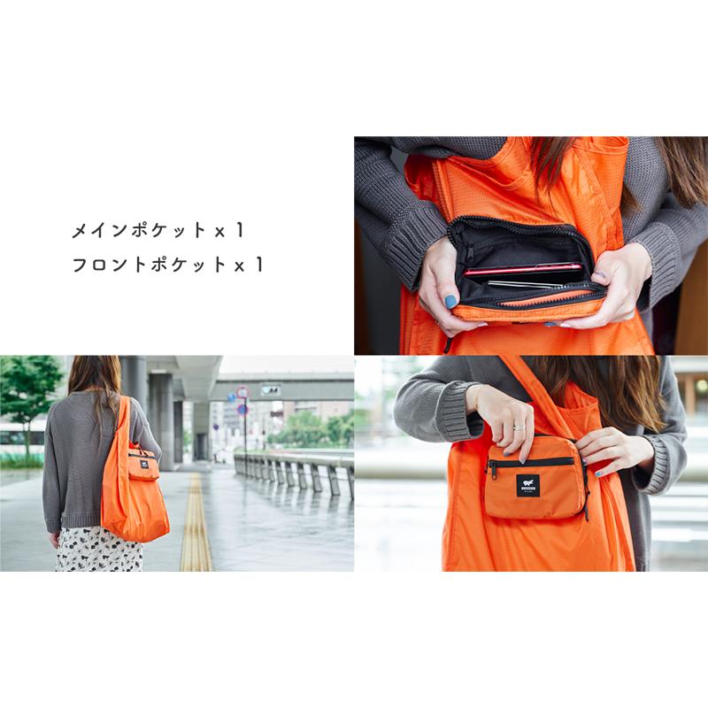 KABAG.ミニマル横型 カバッグ 2way ショルダーポーチ×エコバッグ 便利