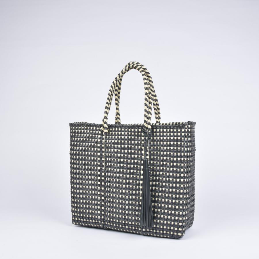 メルカドバッグ Mサイズ キンガム ブラック×クリーム エコ ECO メルカドバッグ Mサイズ キンガム ブラック×クリーム エコ ECO