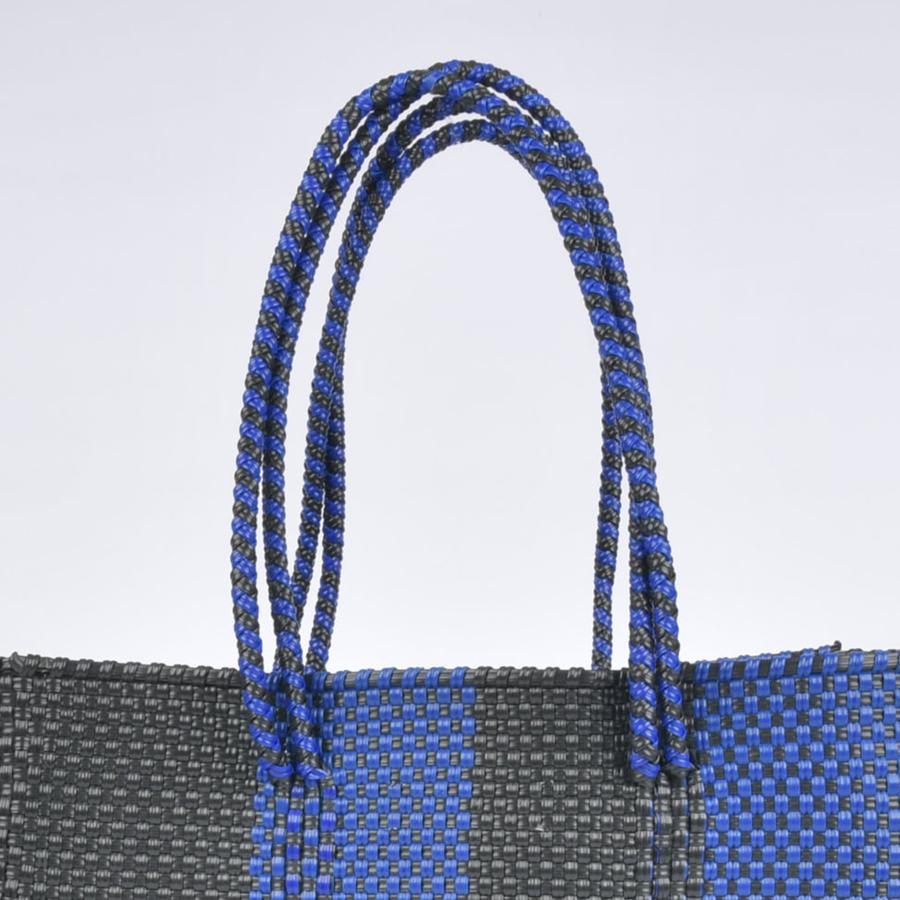 メルカドバッグ Lサイズ チェック ブラック×ネイビー エコ ECO メルカドバッグ Lサイズ チェック ブラック×ネイビー エコ ECO