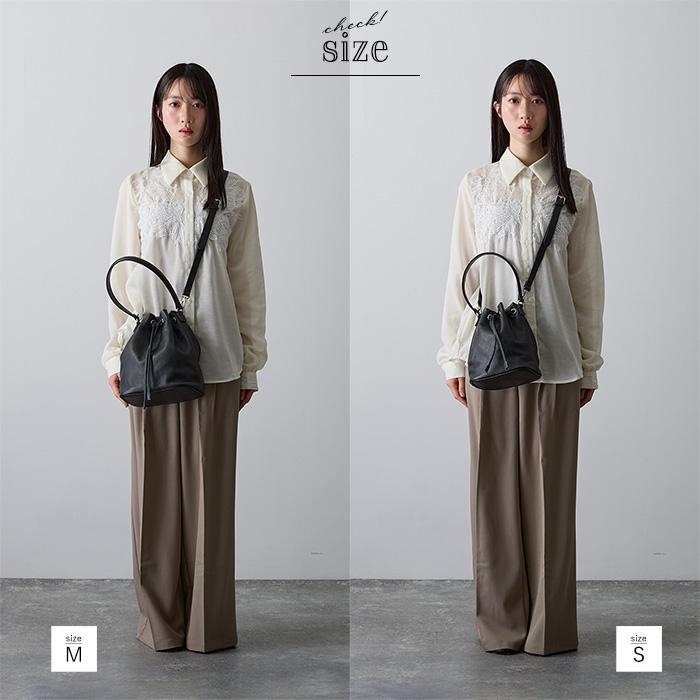 巾着バッグ 本革 シュリンク ショルダーバッグ レザー ワンショルダー 