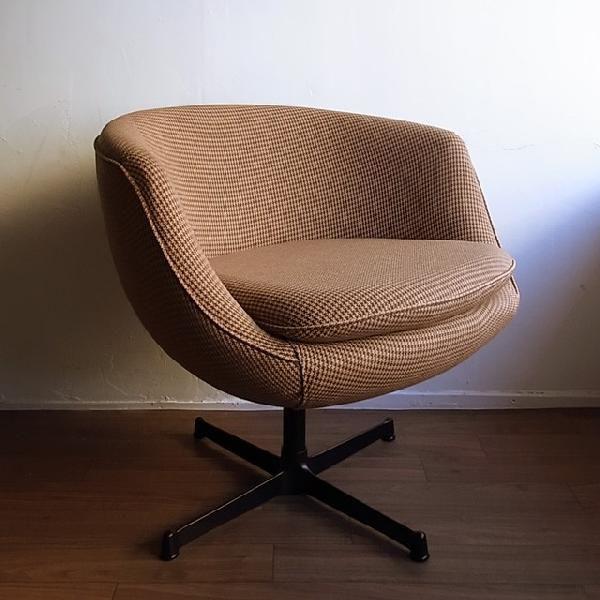 1人掛けレトロチェア/千鳥柄ブラウン・モノトーン : UNIROYAL - 通販
