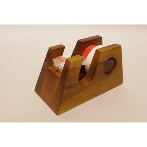 ダブル・テープ・カッター　小巻テープ2本用　木製　チークウッド　マスキング　メンディング　セロテープ　 : p9uip54vnc : Unison  Woodworks - 通販 - Yahoo!ショッピング