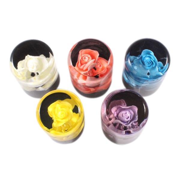 シフトノブ 水中花 花 9.3cm 変換アダプター付き 汎用 AT MT トラック 