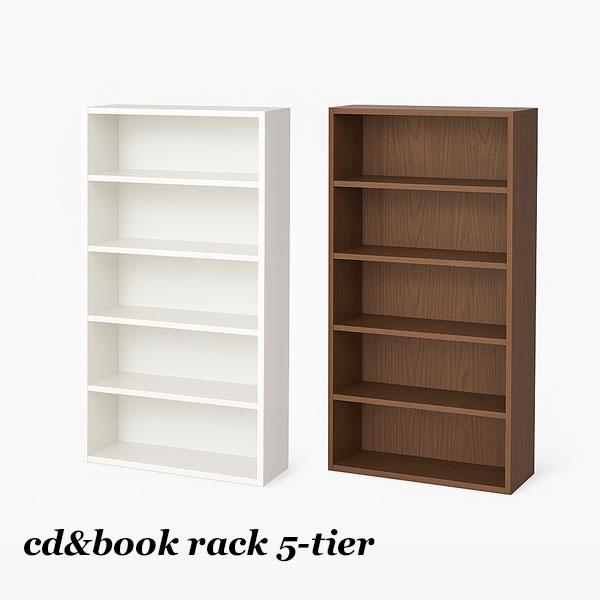 コミックラック 5段 スリム本棚 約190冊収納 奥行18.5cm 文庫本ラック おしゃれ 木目 ホワイト/ブラウン | ブランド登録なし