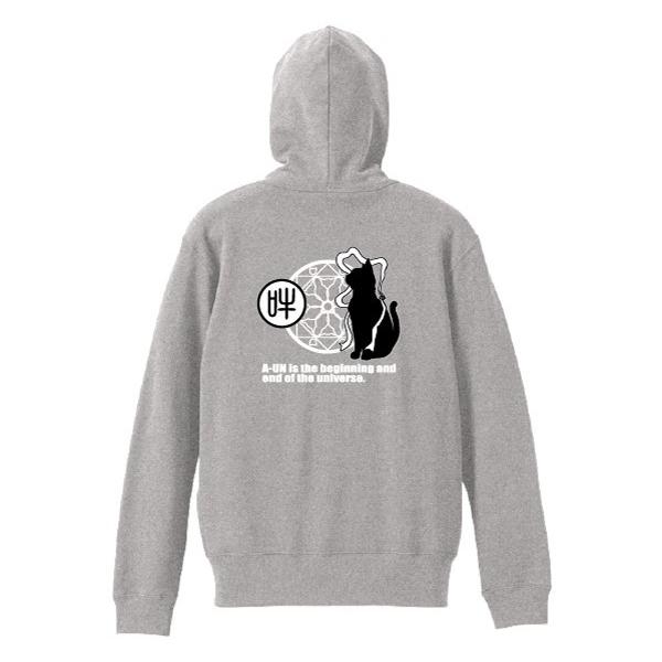 ねこ 猫 ネコ アウター ジップアップパーカー 吽にゃんパーカー