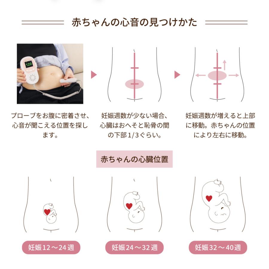 胎児超音波心音計 Baby Phone ベビーフォン ドップラー 聴診器 胎児 心音 妊娠 妊婦 マタニティ ギフト プレゼント お祝い ベビー 赤ちゃん 心音計 心拍 確認の画像