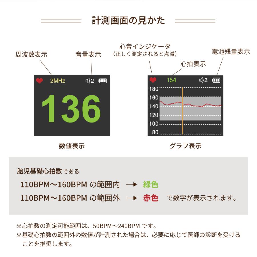 胎児超音波心音計 Baby Phone ベビーフォン ドップラー 聴診器 胎児 心音 妊娠 妊婦 マタニティ ギフト プレゼント お祝い ベビー 赤ちゃん 心音計 心拍 確認の画像