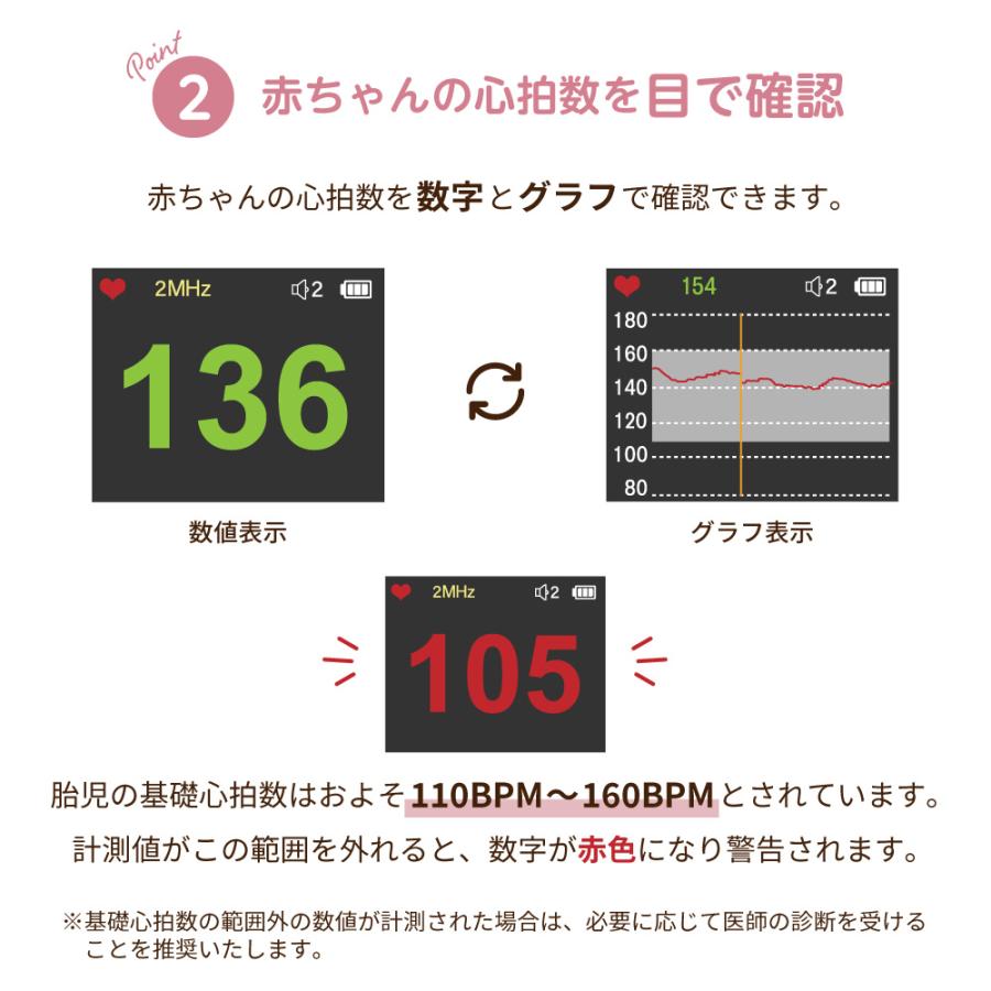 胎児超音波心音計 Baby Phone ベビーフォン ドップラー 聴診器 胎児 心音 妊娠 妊婦 マタニティ ギフト プレゼント お祝い ベビー 赤ちゃん 心音計 心拍 確認の画像