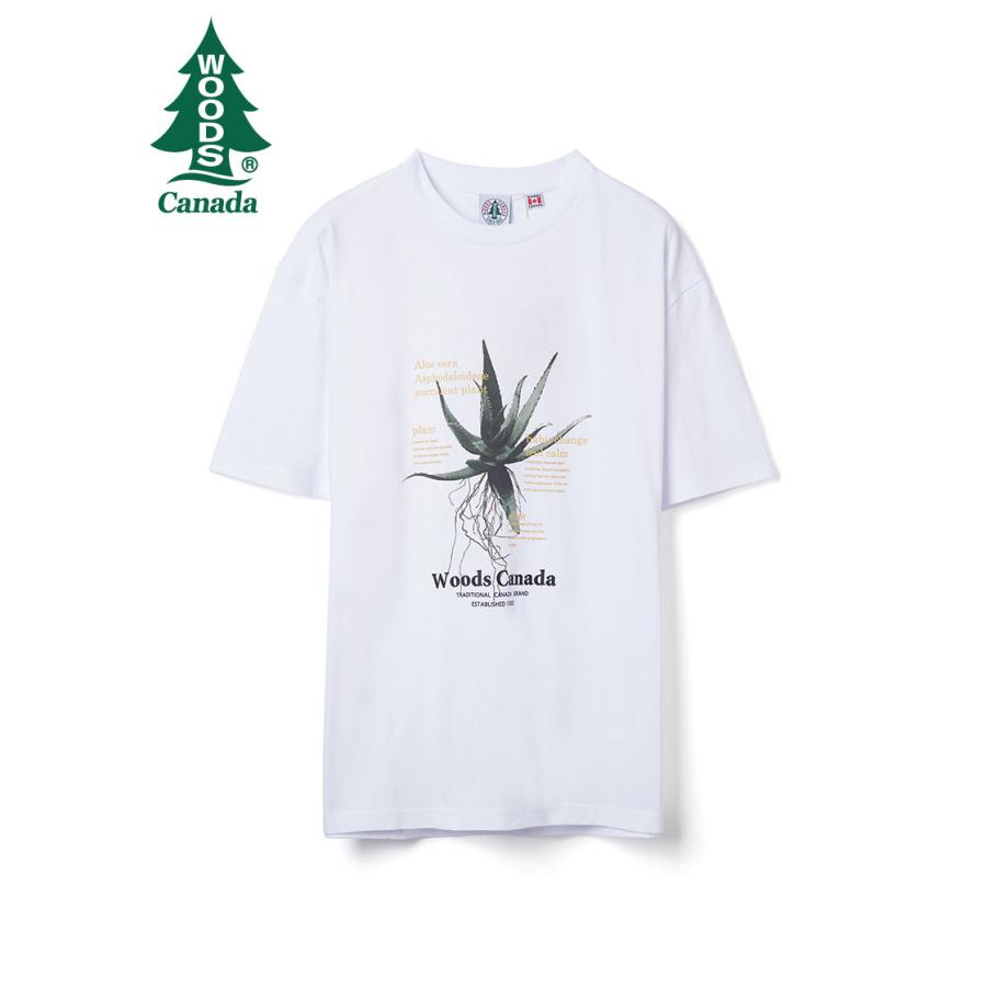 WOODS CANADA 公式 Tシャツ アロエプリント メンズ レディース アウトドア SALE 2C713560ユナイテッドジャパン
