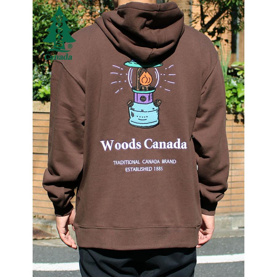 WOODS CANADA 公式 パーカー ランタン刺繍 プルオーバー メンズ レディース アウトドア 2C762206ユナイテッド
