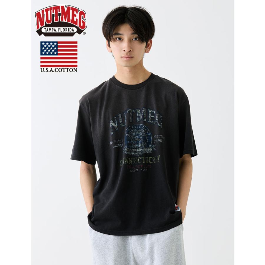 NUTMEG 公式 Tシャツ カレッジロゴ ヴィンテージ加工 メンズ 