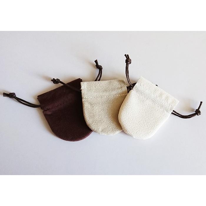 翌日発送】スエード調のラウンド型ジュエリーポーチ 巾着 Sサイズ 3枚