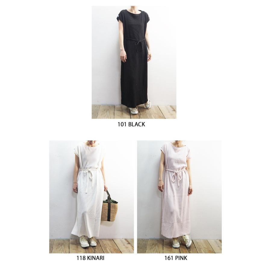 リー Lee ワンピース レディース ロング丈 マキシ丈 半袖 無地 大人