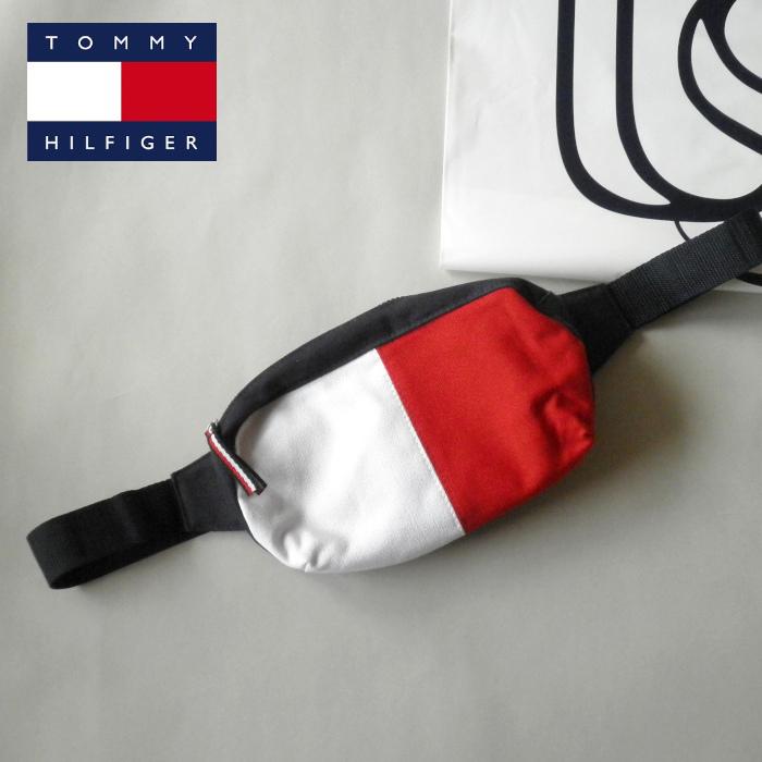 TOMMY HILFIGER ウエストポーチ バック カバン ボディーバッグ ワンショルダーバッグ フラッグロゴトリコロールカラー メンズ レディース兼用｜united-us