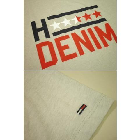 トミーヒルフィガー プリントTシャツ TOMMY HILFIGER DENIM トリコロールカラーフラッグロゴ刺繍 メンズ 大きいサイズ L サイズ ライトグレー｜united-us｜03