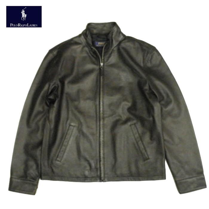 ラルフローレン レザージャケット ロゴワンポイント 革ジャン メンズ M