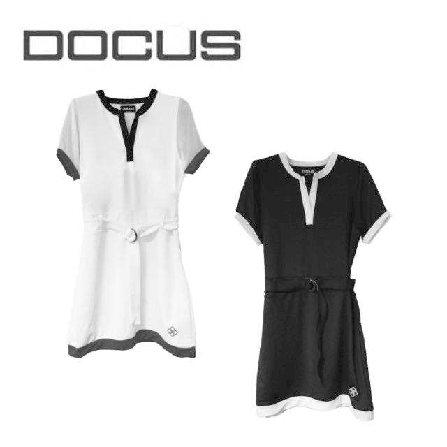 新品タグ付き DOCUS レディース ゴルフウェア DDワンピース ドゥーカス キーネック ワンピース 春夏 かわいい おしゃれ 女子