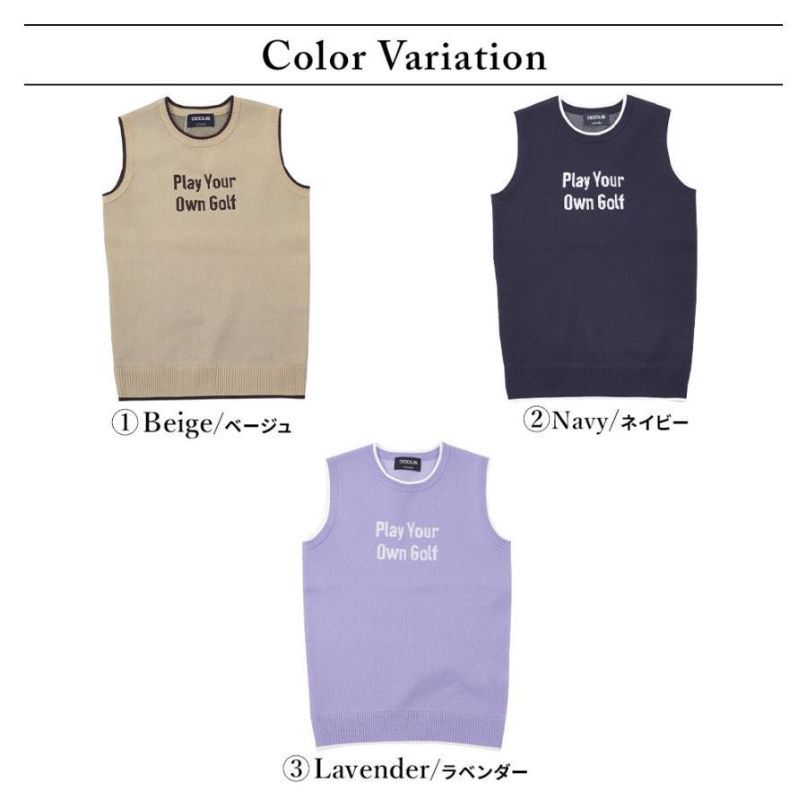 ゴルフウェア ニット サマーニット ノースリーブ ベスト レディース Knit No Sleeve Shirts シンプル かわいい_3