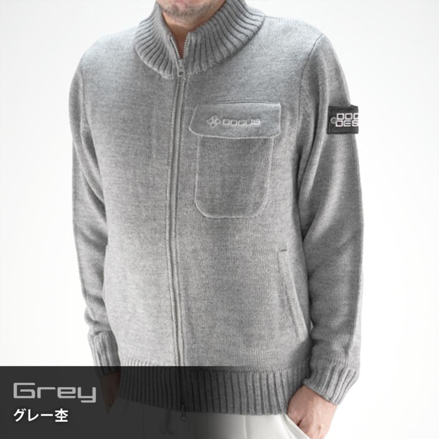 DOCUS メンズ ジャケット Zip Knit Jacket DCM23A005 ドゥーカス ジップ ニット ジャケット メンズファッションの画像