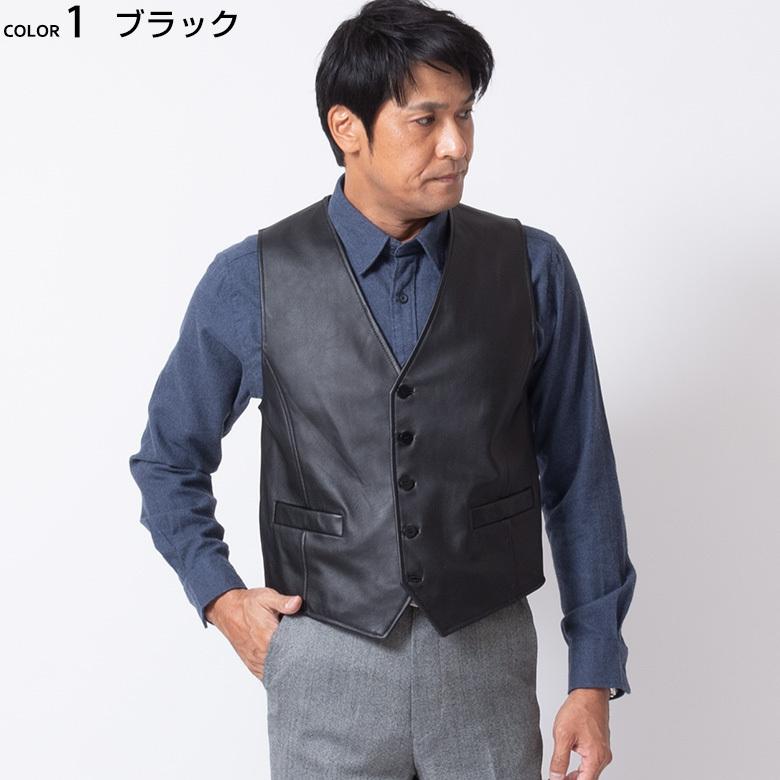 ラムレザー ベスト メンズ 本革 羊革 高級 レザー ブラック ラムレザー ベスト メンズ 本革 羊革 高級 レザー ブラック