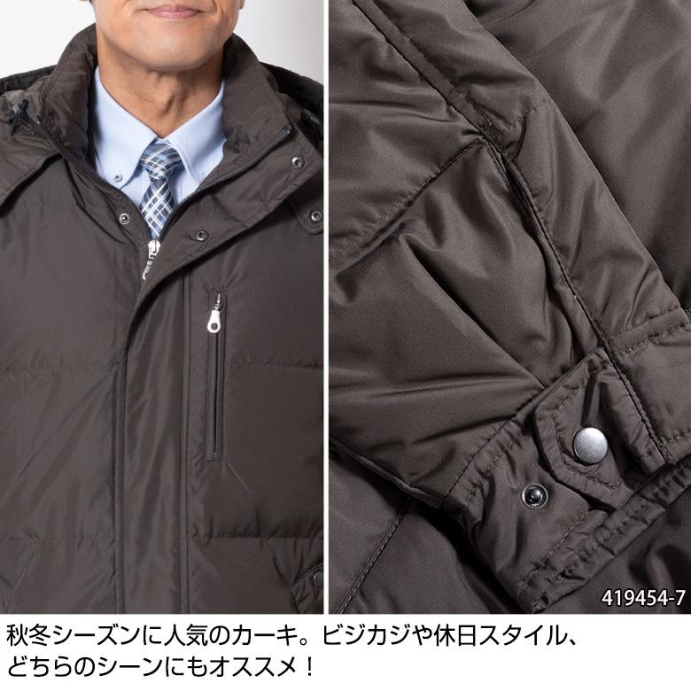 ダウンコート メンズ ダウンジャケット ハーフ ビジネス 30代 40代 50代 高品質 ダウン フェザー 黒 ブラック カーキ 本格派ま