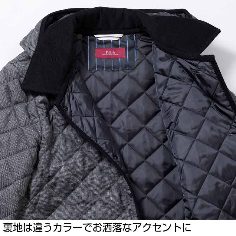 ビジネスコート メンズ キルティングコート ハーフコート キルティングジャケット 着脱フード付 タフタ フェイクウール 4656 4657 送料無料 Coat48 メンズスーツ United Gold 通販 Yahoo ショッピング