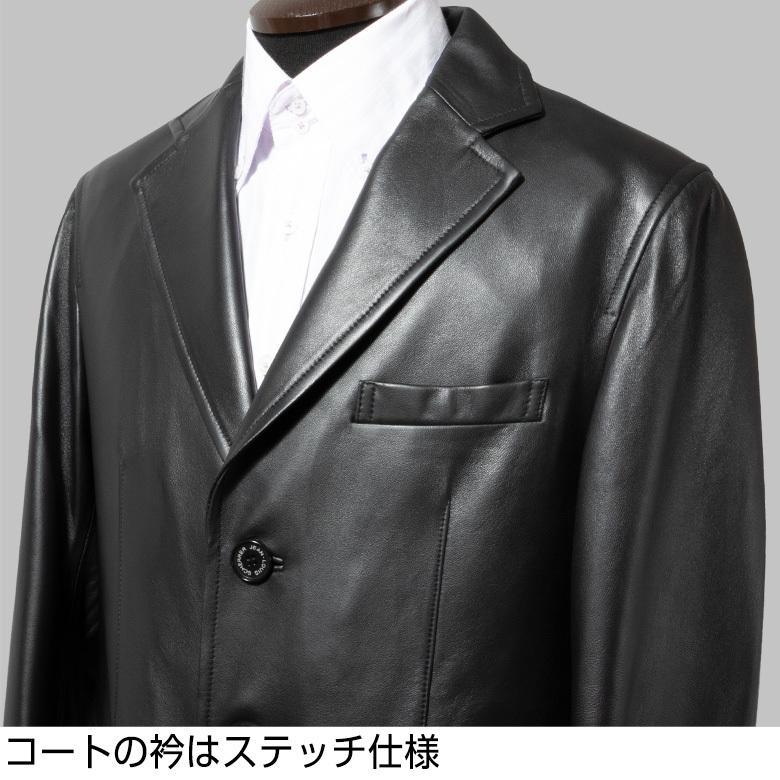 レザーコート メンズ Men's 50代 40代 30代 ラムレザー チェスター ジャケット 高級 羊革 JEAN-LOUIS SCHERRER PARIS :leather3:メンズスーツ