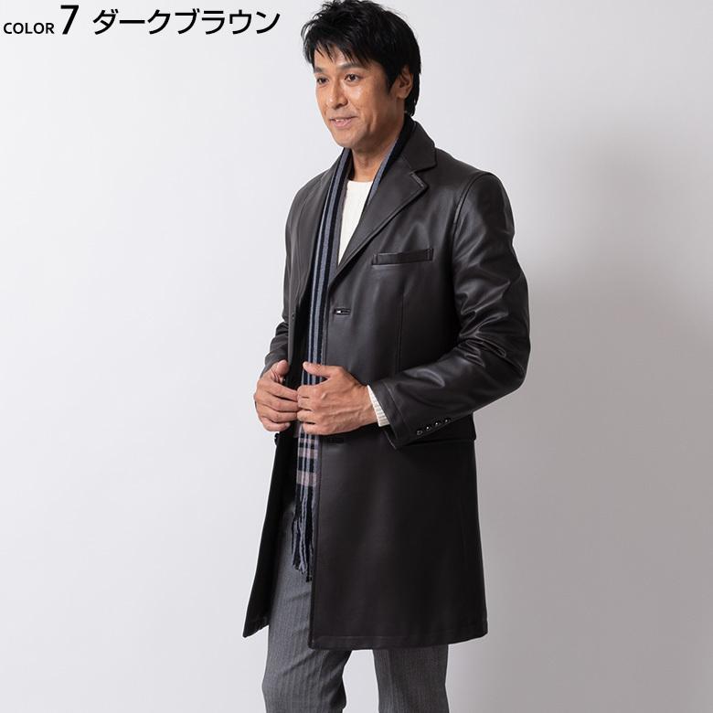レザーコート メンズ ラムレザー チェスター ジャケット 高級 羊 レザーコート メンズ ラムレザー チェスター ジャケット 高級 羊