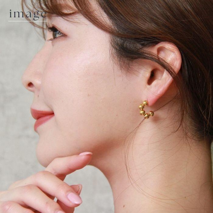 つぶつぶピアス サージカルステンレス 18K 18金 316L 小粒ピアス 
