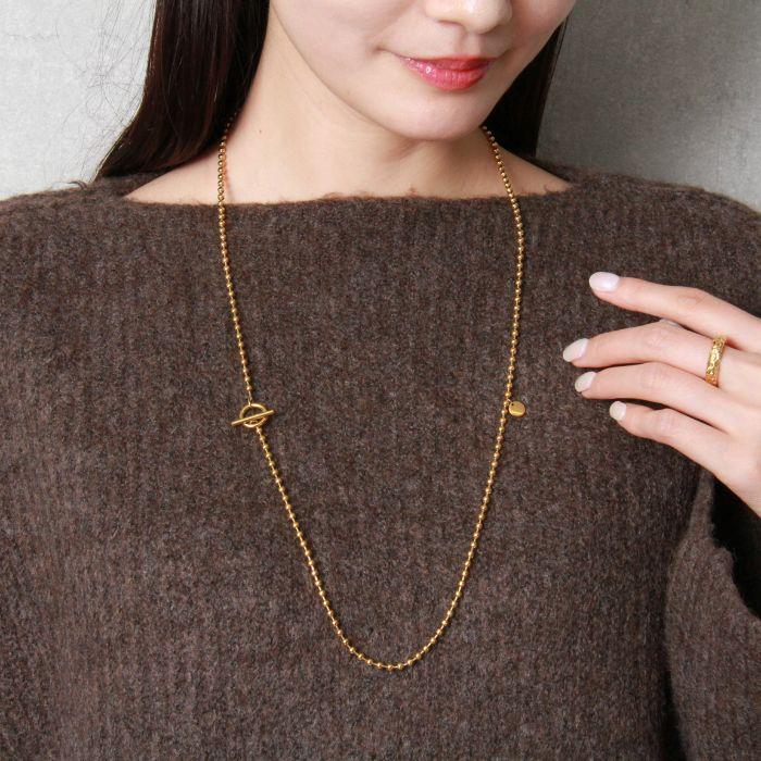 k18 ロングネックレス　ラリエット　Y字　地金　チェーン　3way ロングネックレス 3WAY サージカルステンレス 18K ボールチェーン