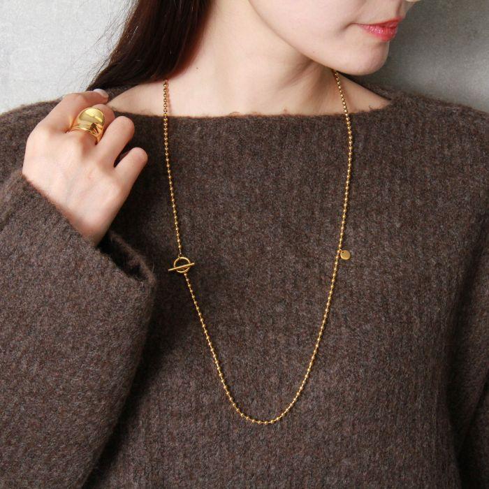 k18 ロングネックレス　ラリエット　Y字　地金　チェーン　3way ロングネックレス 3WAY サージカルステンレス 18K ボールチェーン
