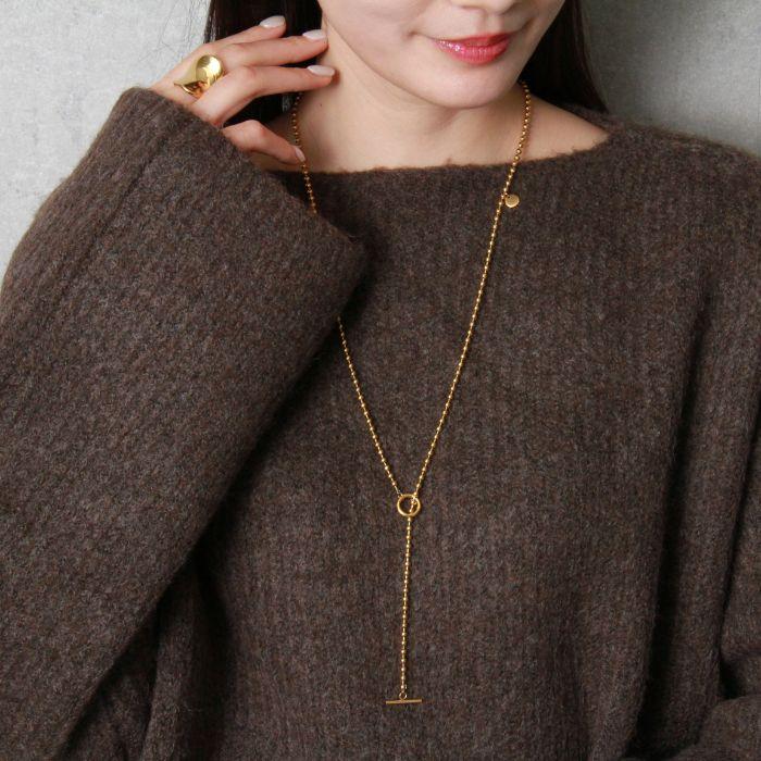 ロングネックレス 3WAY サージカルステンレス 18K ボールチェーン