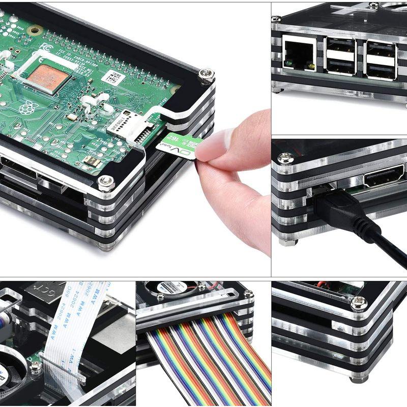 高質で安価高質で安価GeeekPi Raspberry Pi B ケース ラスベリー パイ Model B アクリルケースケース 冷却ファン ヒ ベアボーン、キット BitTradeOne PCB基板 デジタル基板 ADGH184DPC