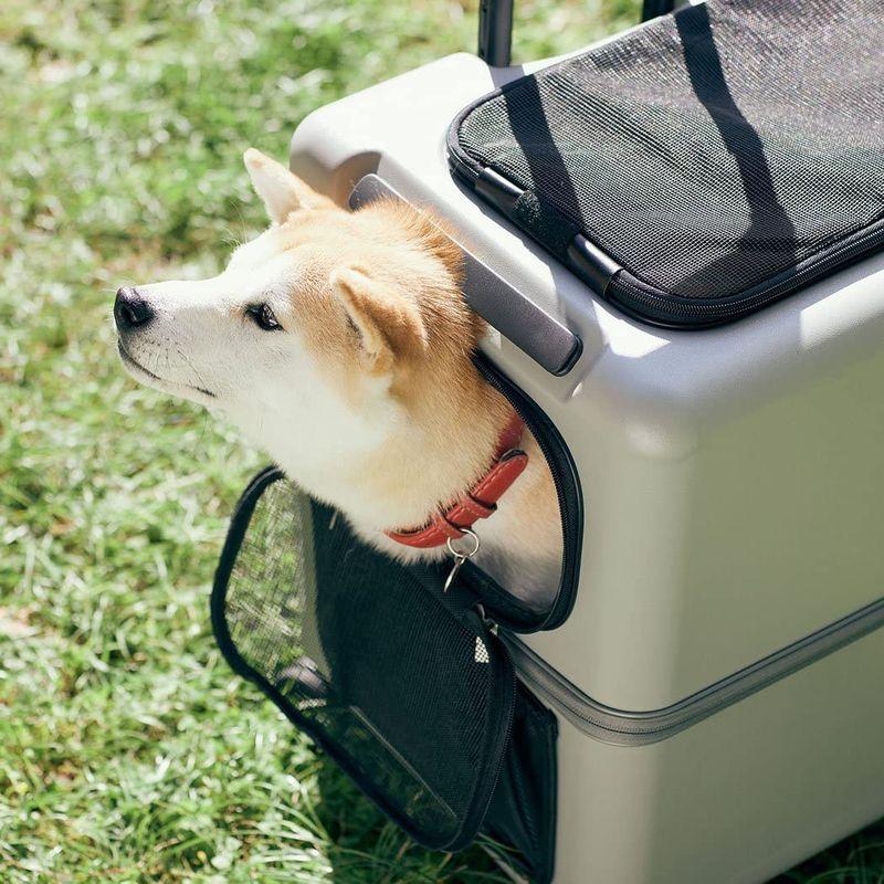 一番の贈り物中型犬用 ペットキャリー スーツケースタイプ グレー PETICO (ペチコ）Lサイズ キャリーバッグ、スリング 