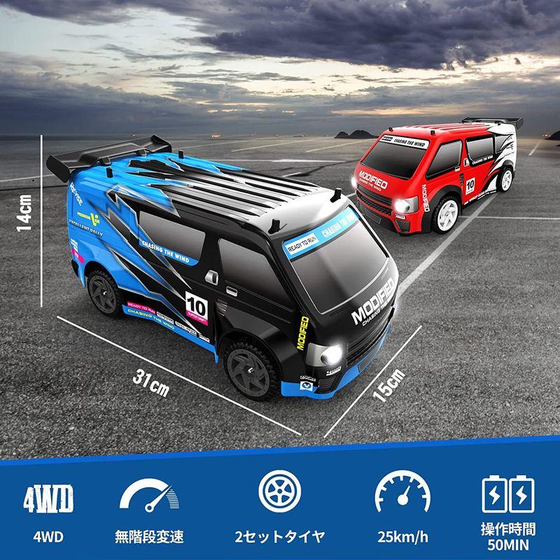 Carox ドリフト ラジコンカー、 1/14スケール ４ＷＤミニバンドリフト