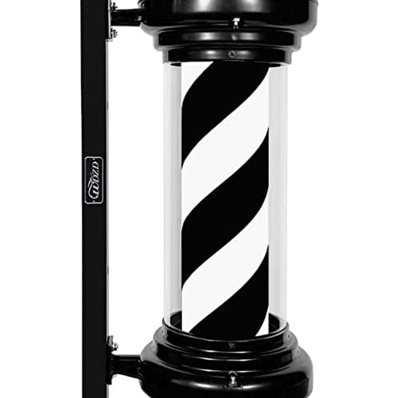 WDZD　68　cm　LED　灯理髪店の柱、IP54　サインポール、白黒ストライプ床屋のマーク、回転　防水、省エネ、壁掛け式