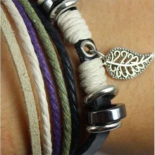 ペアブレスレット リーフチャーム付き レザー 中学生 30代 ペア ブレスレット 安い 人気 ブランド カップル U9108 代引き不可 Uni 9108 Univarc Shop 通販 Yahoo ショッピング